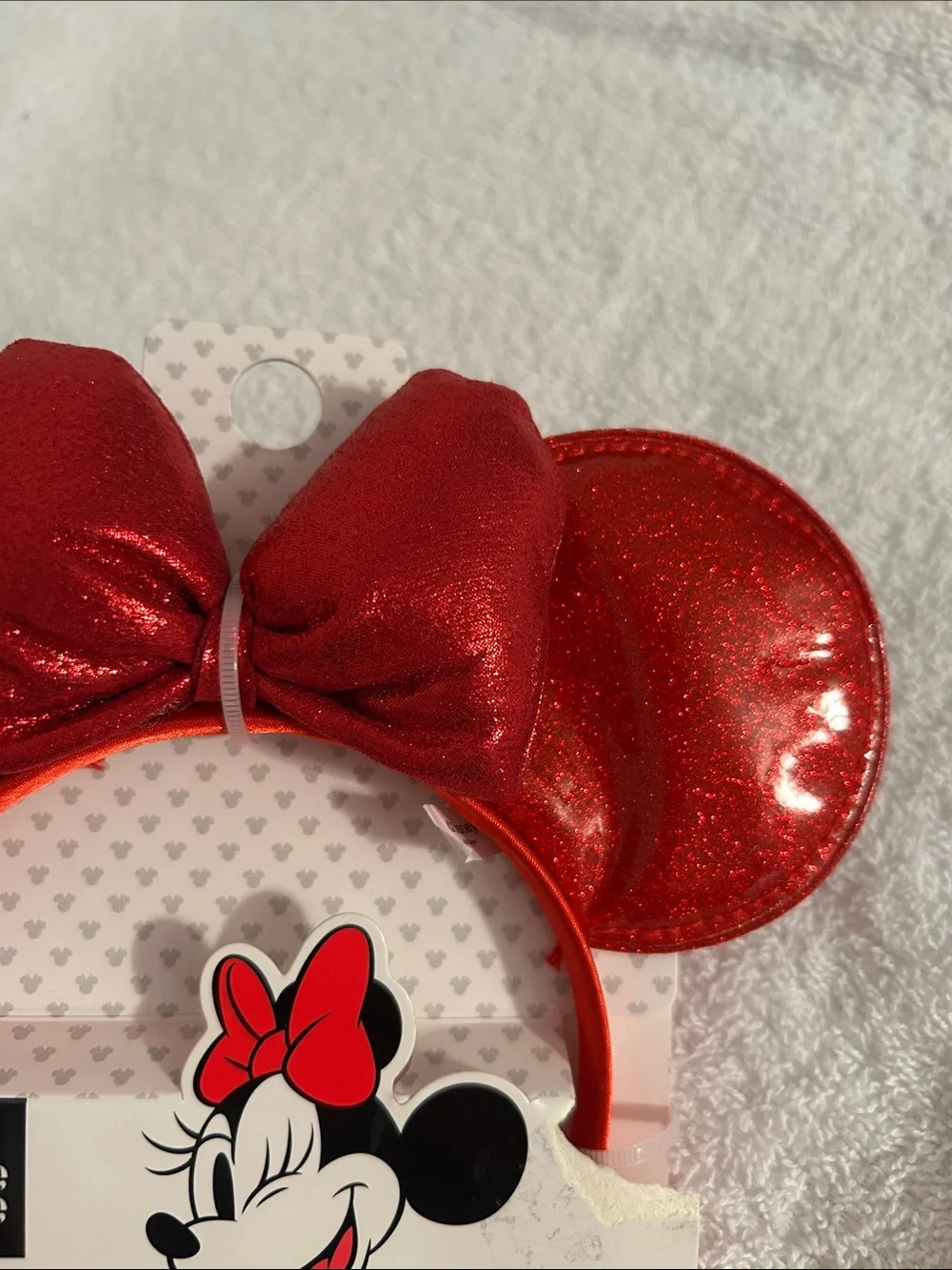 Disney Minnie Mouse Red Glitter Ears Headband
